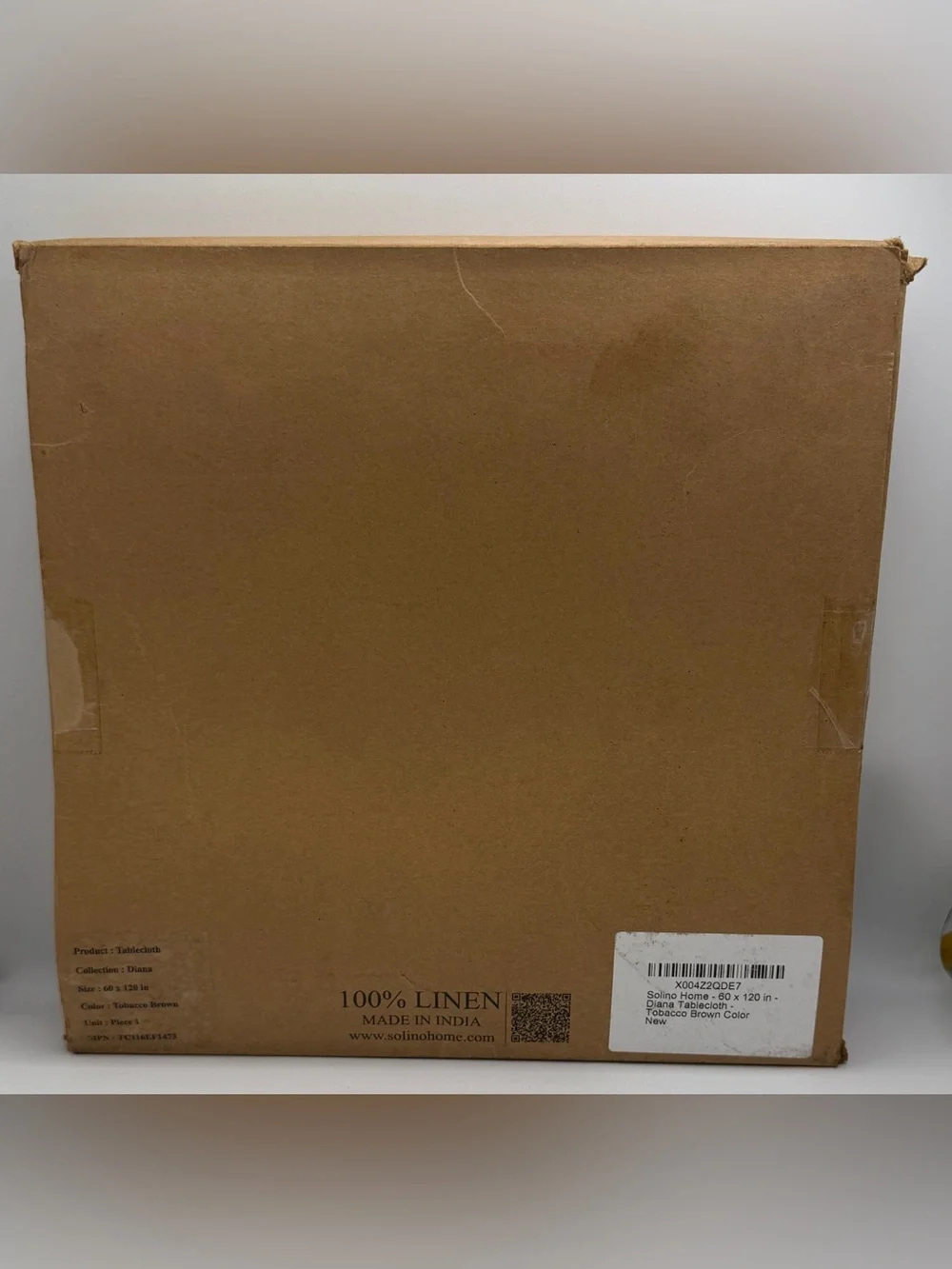 Solino Home Diana Medium Weight Tablecloth Tobacco Brown 60 x 120 in